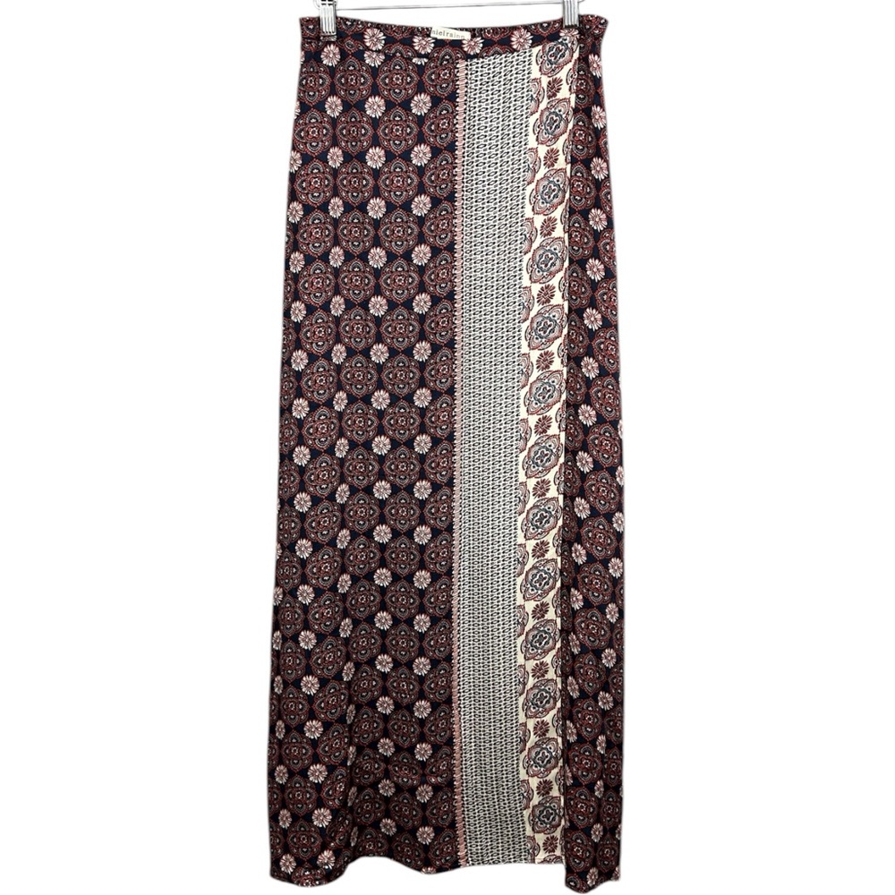 Daniel Rainn Boho Faux Wrap Patterned Maxi Skirt Size Medium